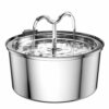 DOOOB Fontaine à Eau pour Chat – 3,2 l – en Acier Inoxydable – Distributeur d’eau Automatique pour Chien – avec 3 filtres de Rechange – Pompe Ultra silencieuse et Tapis de Nourriture imperméables