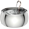 TOMXCUTE 4,0l Fontaine pour Chat en Acier Inoxydable, Fontaine a Eau Chats Et Petits Chiens, Design Col De Cygne, Passe Au Lave-Vaisselle, avec 1 Éponge Et 3 Filtres à Charbon