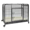 MaxxPet Cage pour Chien – Cage Pliable en Métal pour Chien – Caisse De Transport pour Chien XXL – avec Plaid Luxueux – Convient pour Le Transport – 125x76x81 cm – Gris