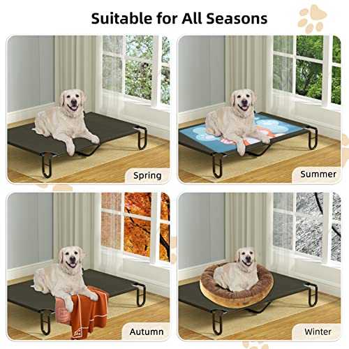 FAYDUDU Lit Chien Surélevé Rafraichissant Lit de Camp pour Chiens Chats Animaux de Compagnie Intérieur Extérieur Panier Chien de Grande Taille Coussin Chien Indestructible (XL)