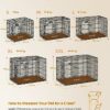 Feandrea Cage pour Chien Pliable avec 2 Portes, Plateau Amovible, 122 x 74,5 x 80,5 cm, Taille XXL, Noir PPD48H