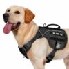 OneTigris Comet’s Tail Harnais pour chien en nylon respirant Air Mesh avec réfléchissant, 1 poignée de contrôle et 2 anneaux en D, harnais de poitrine à séchage rapide pour chien associé à MOLLE
