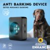 Boitier Anti Aboiement, 3 Modes Automatique Anti Aboiement Chien Voisin avec 4 Emetteurs à Ultrasons, Audio et Ultrasons Dispositif Anti-aboiement, Rechargeable et Etanche, Intérieur Extérieur