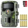 Coolifepro Caméra de Chasse 32MP 1520P HD Équipé d’une Carte Mémoire 32G et de Huit Batteries, Caméra de Chasse Nocturne Vitesse D’induction 0,1s, Piege Photo IP66 Étanche à l’eau et à la Poussière