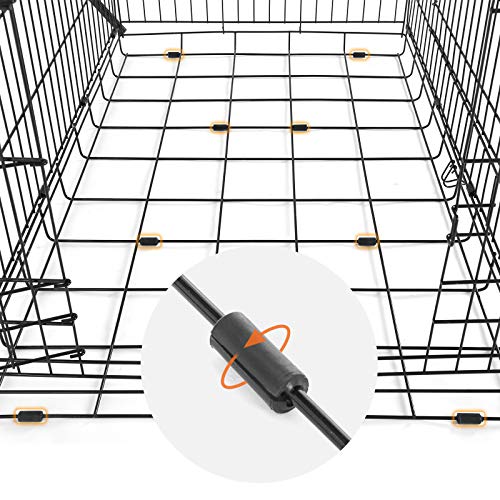 FEANDREA Cage pour Chien, avec 2 Portes, 107 x 70 x 77,5 cm, Noir PPD42BK