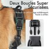 rabbitgoo Harnais Chien Anti Traction, Arnet pour Chien Facile à Mettre Harnais Réfléchissant Réglable avec Attache Devant Harnais pour Chien Moyen, Large, Couleur Noir