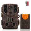 COOLIFE 32MP Caméra de Chasse avec Alarme, Grand Angle 120° Caméra de Chasse Nocturne Vitesse de Déclenchement de 0.1 s Piege Photographique avec Carte 32 Go, 1080p