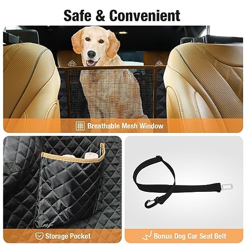 Housse de siège de voiture pour chien Pecute pour sièges avant (noir)