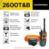 Dogtra 2600 T&B Collier de Dressage et Repérage, 127 Niveaux de Stimulation Électrostatique précis avec Ecran LCD et Vibration, Étanche IPX9K, 3 Modes de Localisation- Système 1 Chien - Portée 1500 m