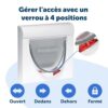 PetSafe - Chatière Magnétique pour Chat Classique Staywell - Verrouillage à 4 Positions avec Tunnel d'extension Fixe, Résistante et Facile à Installer - Blanc, Taille Unique