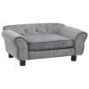 vidaXL Canapé pour Chien Gris 72x45x30 cm Peluche Sofa pour Chat Animaux