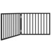 vidaXL Barrière pour Chien Pliable 2 Panneaux Noir Bois de peuplier