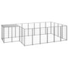 Chenil Noir 8,47 m² Acier Enclos pour Chiots Cage Chiens Extérieur