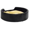Festnight Lit pour Chiens Noir et Jaune 99x89x21 cm Peluche et Similicuir