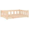 vidaXL Lit pour Chien, Canapé Rectangulaire pour Animaux, Lit Surélevé pour Chien Salon Intérieur, Marron 95,5×65,5×28 cm Bois de Pin Solide