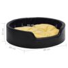 Festnight Lit pour Chiens Noir et Jaune 99x89x21 cm Peluche et Similicuir