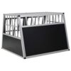 Festnight Cage de Transport pour Chien en Aluminium Cage pour Chien à Double Porte 94 x 88 x 69 cm argenté
