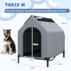 COSTWAY Niche pour Chien Exteriéur Intérieur 110 cm, Chenil pour Moyen Chien 2 en 1, Fenêtre Ventilée, Housse Amovible, Lit pour Chien, Tissu Oxford, Abri Extérieur pour Chien, Capacité 40 kg