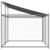 vidaXL Cage pour Chien avec Toit et Porte, Chenil pour Chien, Maison pour Chien, Niche de Jardin Terrasse, Gris 4x2x2 m Acier Galvanisé