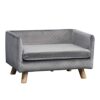 PawHut Canapé Chien lit pour Chien Design scandinave Coussin Moelleux Pieds Bois Massif dim. 64 x 45 x 36 cm Velours Gris