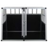 Festnight Cage de Transport pour Chien en Aluminium Cage pour Chien à Double Porte 94 x 88 x 69 cm argenté