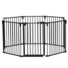 PawHut Barrière de sécurité barrière de Protection cheminée Parc enclos Chien Pliable modulable 8 Panneaux avec Porte sans perçage 482,5 x 76 cm