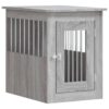 vidaXL Meuble de Cage pour Chiens, Niche pour Chiens avec Porte Verrouillable, Maison pour Chien, Table d’Appoint Salon, Sonoma Gris Bois d’Ingénierie