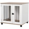 PawHut Cage pour Chien Animaux sur Pieds 2 en 1 Table d’appoint avec 1 Porte verrouillable – métal et Panneaux de Particules – dim. 73L x 60l x 68H cm