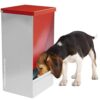 Suinga Trémie Mangeoire pour Chiens, Chats, Animaux de Compagnie 10 litres, Mangeoire Auto-Service, 24x20x46 cm, Rouge