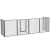 PawHut Parc enclos pour Chien modulable Acier époxy 6 Panneaux avec Porte – intérieur ou extérieur – Hauteur 100 cm, pour Petits, Moyens et Grands Chiens