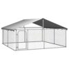 Chenil d’extérieur pour Chien, Enclos Niche Cage pour Chien Métal Chenil extérieur avec Toit 300x300x150 cm
