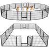 Abician Enclos pour Chien Parc pour Chien Interieur Clôture Canard en Métal Pliable Extérieur sans Toit 16 Panneaux pour Chiot Lapin Rongeur