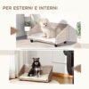 PawHut Chenil pour Chien et Chat en rotin avec Coussin Blanc Lavable, lit d'intérieur pour Animal de Compagnie, 70.5x40x37.5cm, Beige