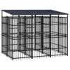 Susany Chenil Polyvalent pour Chiens Chenil d’extérieur avec Toit pour Chiens Acier 5,53 m²