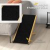 PawHut Rampe Pliable pour Chiens en Bois escalier pour Chien Hauteur réglable à 4 Niveaux Surface antidérapante Facile à Transporter - pour Petits et Moyens Chiens, 83,5 x 35 x 47,5 cm Bois Naturel