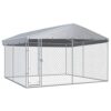 Festnight Chenil Polyvalent Chenil Extérieur avec Toit pour Chiens 3,8×3,8×2,4 m