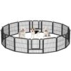 Yaheetech Parc pour Chien 16 Panneaux Cage pour Chien Interieur Enclos Chien Chiot Lapin Rongeur Chenil pour Chien Clôture en Métal Pliable 63×63 cm