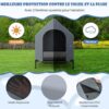 COSTWAY Niche pour Chien Exteriéur Intérieur 110 cm, Chenil pour Moyen Chien 2 en 1, Fenêtre Ventilée, Housse Amovible, Lit pour Chien, Tissu Oxford, Abri Extérieur pour Chien, Capacité 40 kg
