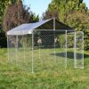 WilTec Chenil avec Toit 4×2,3×1,83 m, Porte verrouillable, enclos pour Animaux avec Toit résistant aux Rayons UV et à l’Eau