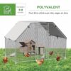 PawHut Enclos poulailler chenil 5,32 m² - Parc grillagé dim. 2,8L x 1,9l x 1,95H m - poulailler chenil entièrement Couvert - Acier galvanisé